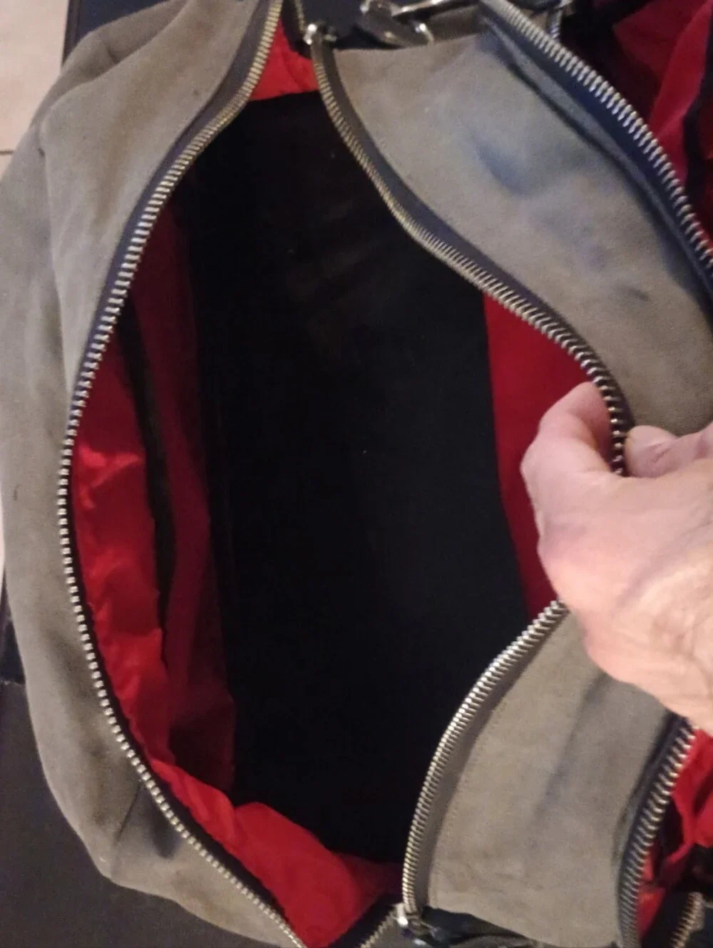 Men's Olive Green Canvas Deerskin Travel Duffel Bag